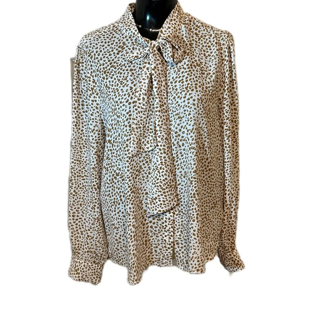 Leopard Print Women's Blouse JCrew Factory - Picture 1 of 4